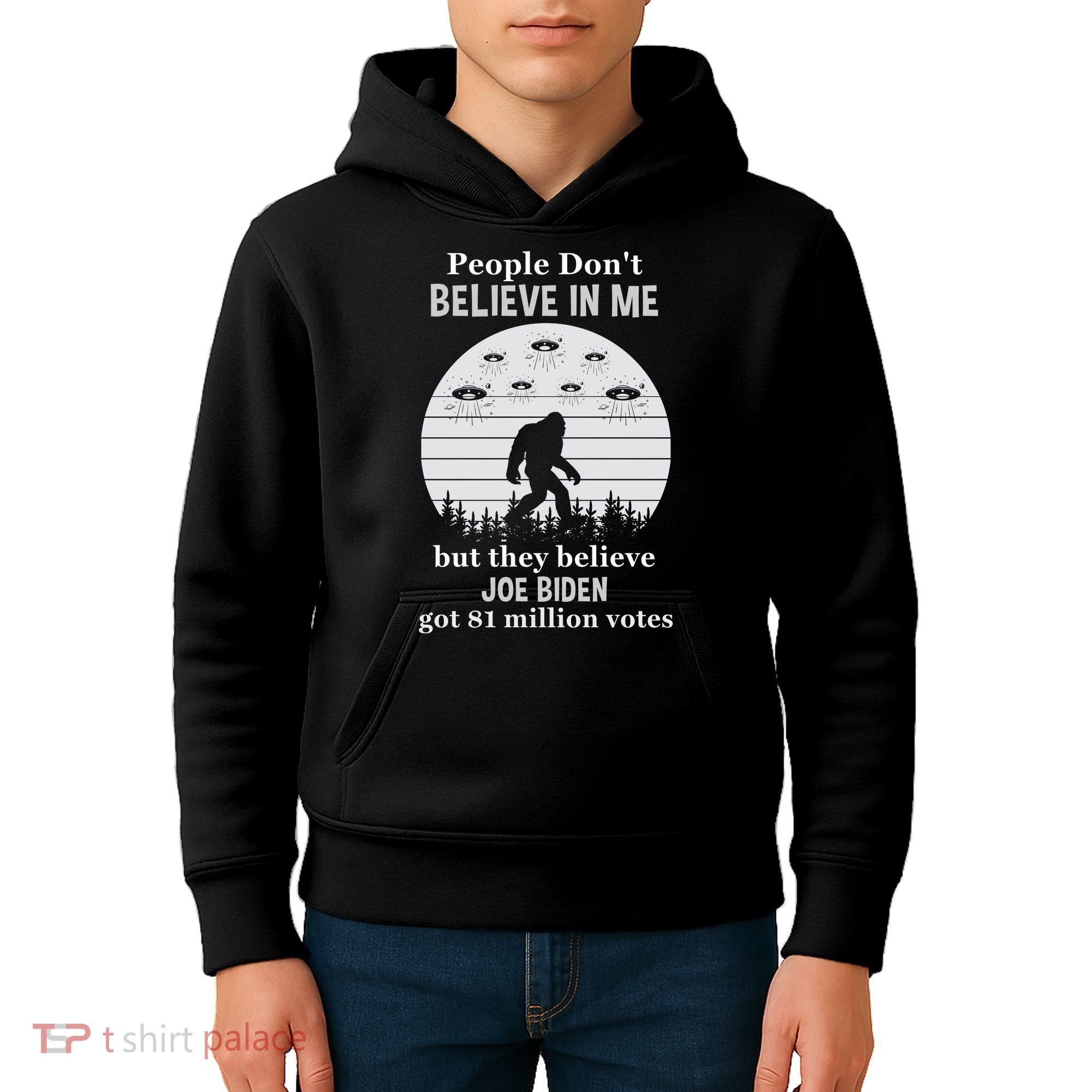 Funny Conservative Anti Biden Bigfoot Kids Hoodie