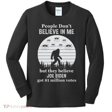 Funny Conservative Anti Biden Bigfoot Kids Long Sleeve Shirt