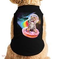 Funny Cute Astronaut Kitty On Rainbow Sprinkle Donut Doggie Tank thumb 0