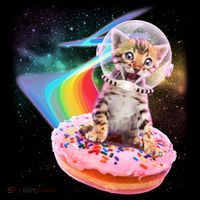 Funny Cute Astronaut Kitty On Rainbow Sprinkle Donut Baby Bodysuit thumb 2