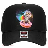 Funny Cute Astronaut Kitty On Rainbow Sprinkle Donut Hat thumb 0
