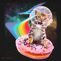 Funny Cute Astronaut Kitty On Rainbow Sprinkle Donut Tank Top thumb 6