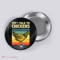 Funny Chicken Art Poultry Chicken Farmer Button thumb 0