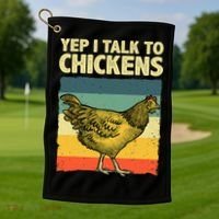 Funny Chicken Art Poultry Chicken Farmer Golf Towel thumb 1