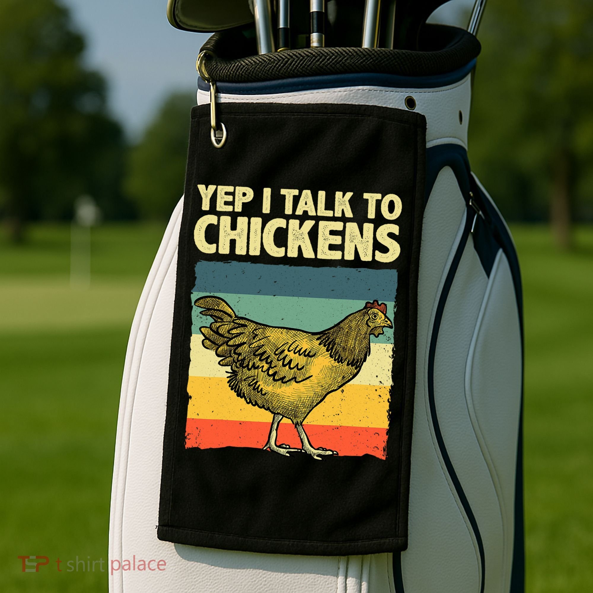 Funny Chicken Art Poultry Chicken Farmer Golf Towel