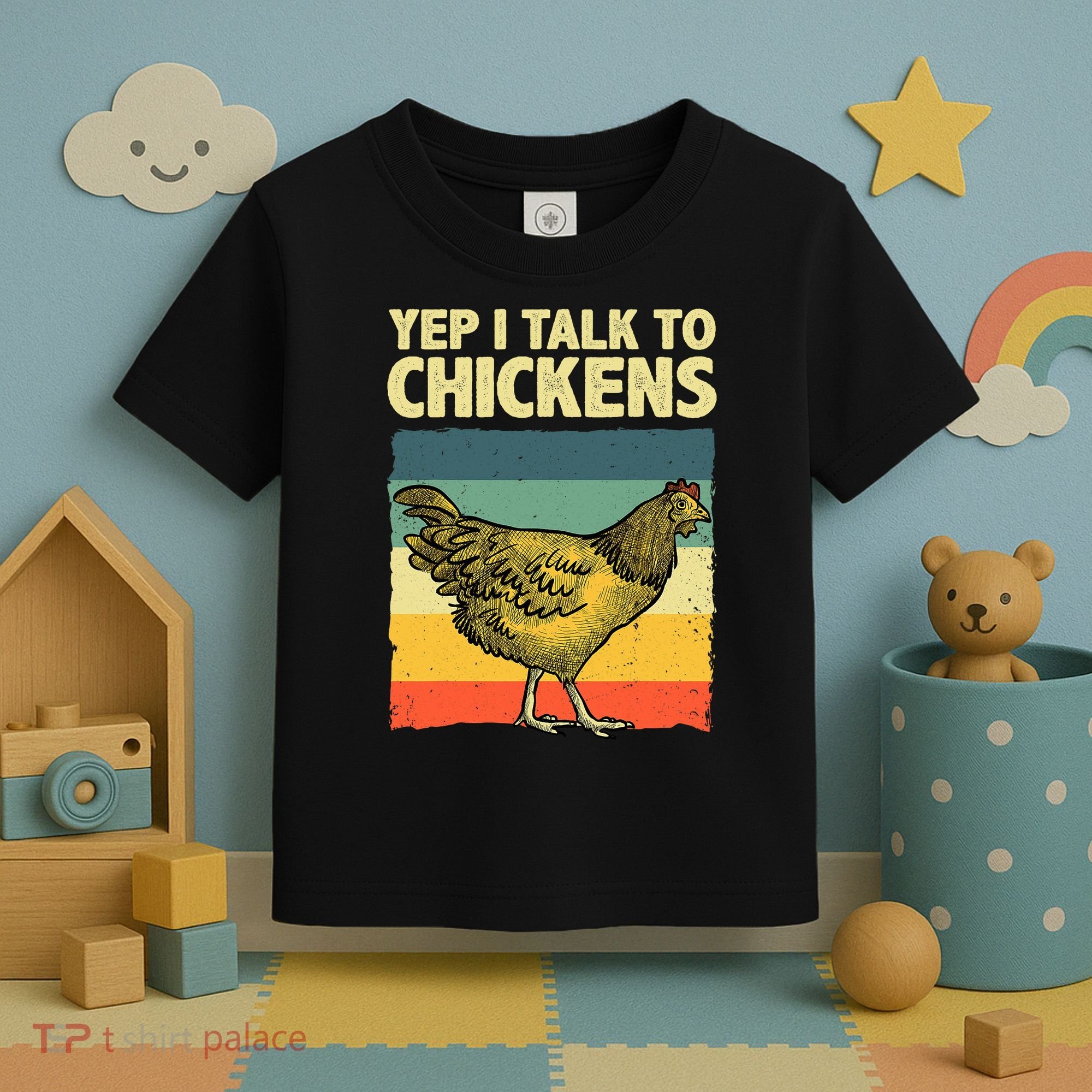 Funny Chicken Art Poultry Chicken Farmer Toddler T-Shirt