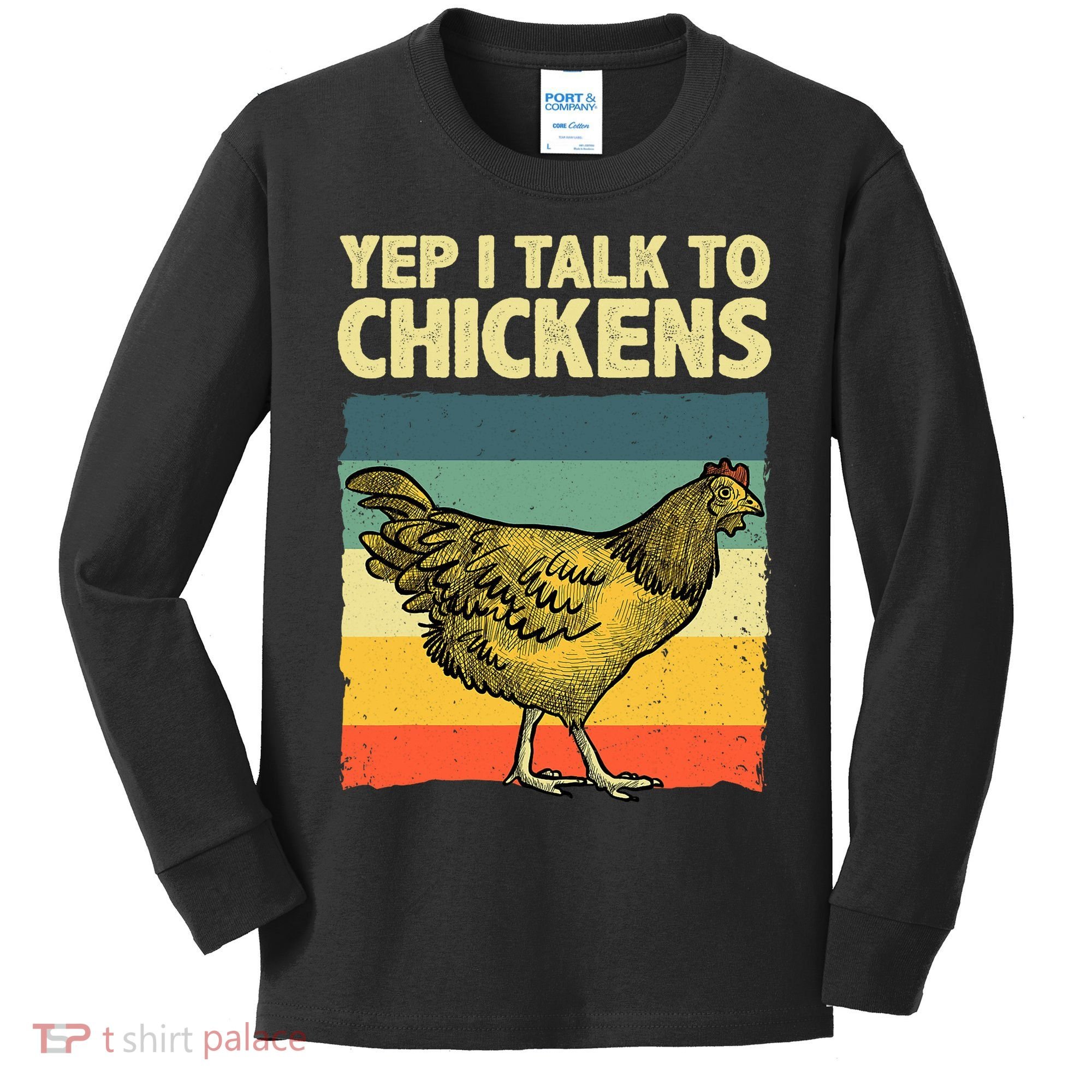 Funny Chicken Art Poultry Chicken Farmer Kids Long Sleeve Shirt