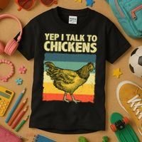 Funny Chicken Art Poultry Chicken Farmer Kids T-Shirt thumb 3