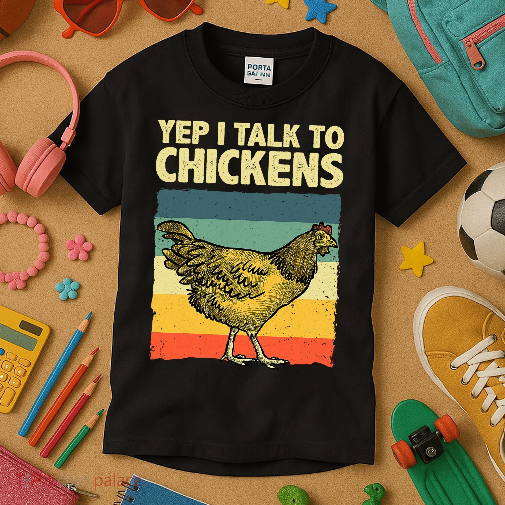 Funny Chicken Art Poultry Chicken Farmer Kids T-Shirt