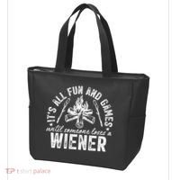 Funny Camping: All Fun And Games Until Someone Losed A Weiner Tote Bag thumb 3