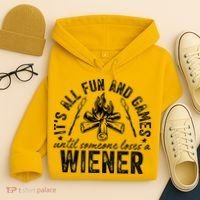 Funny Camping: All Fun And Games Until Someone Losed A Weiner Hoodie thumb 4