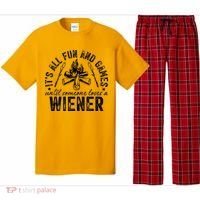 Funny Camping: All Fun And Games Until Someone Losed A Weiner Pajama Set thumb 0