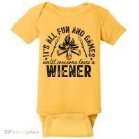 Funny Camping: All Fun And Games Until Someone Losed A Weiner Baby Bodysuit thumb 0