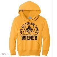 Funny Camping: All Fun And Games Until Someone Losed A Weiner Kids Hoodie thumb 0