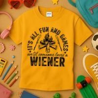 Funny Camping: All Fun And Games Until Someone Losed A Weiner Kids T-Shirt thumb 3