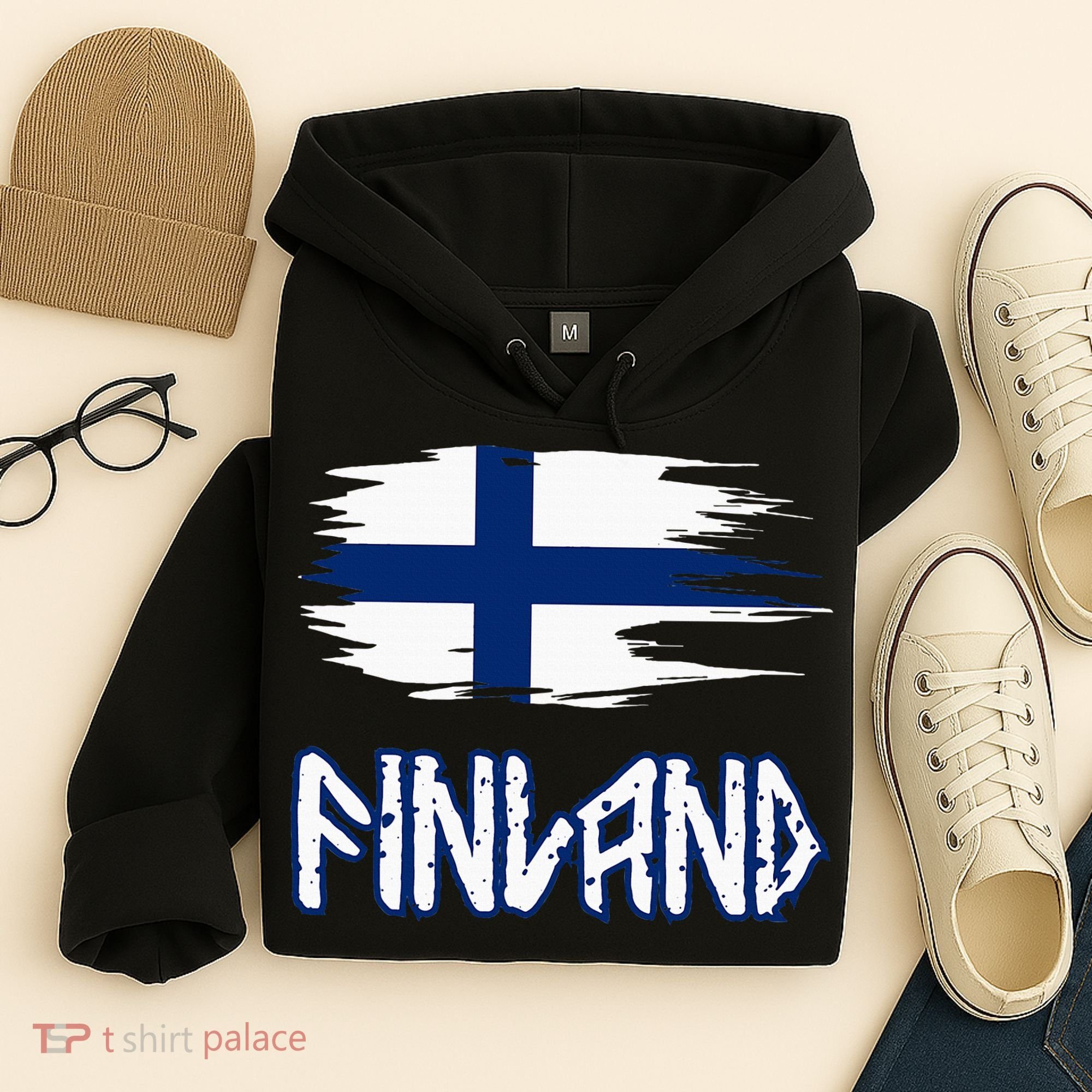 Finland Cool Ancient Nordic Style Flag Hoodie