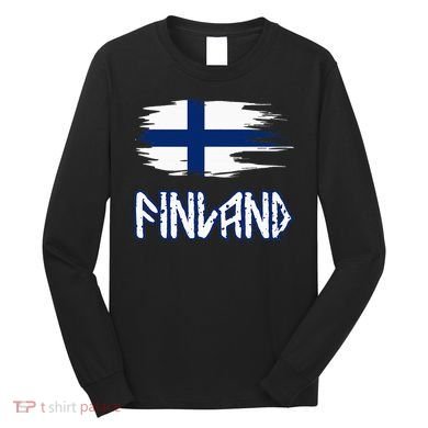 Finland Cool Ancient Nordic Style Flag Long Sleeve Shirt