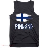 Finland Cool Ancient Nordic Style Flag Tank Top thumb 0