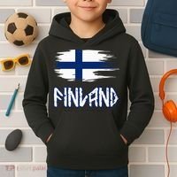 Finland Cool Ancient Nordic Style Flag Kids Hoodie thumb 2