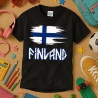 Finland Cool Ancient Nordic Style Flag Kids T-Shirt thumb 3