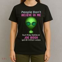 Funny Conservative Anti Biden Tooth Alien T-Shirt thumb 4