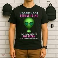 Funny Conservative Anti Biden Tooth Alien T-Shirt thumb 6