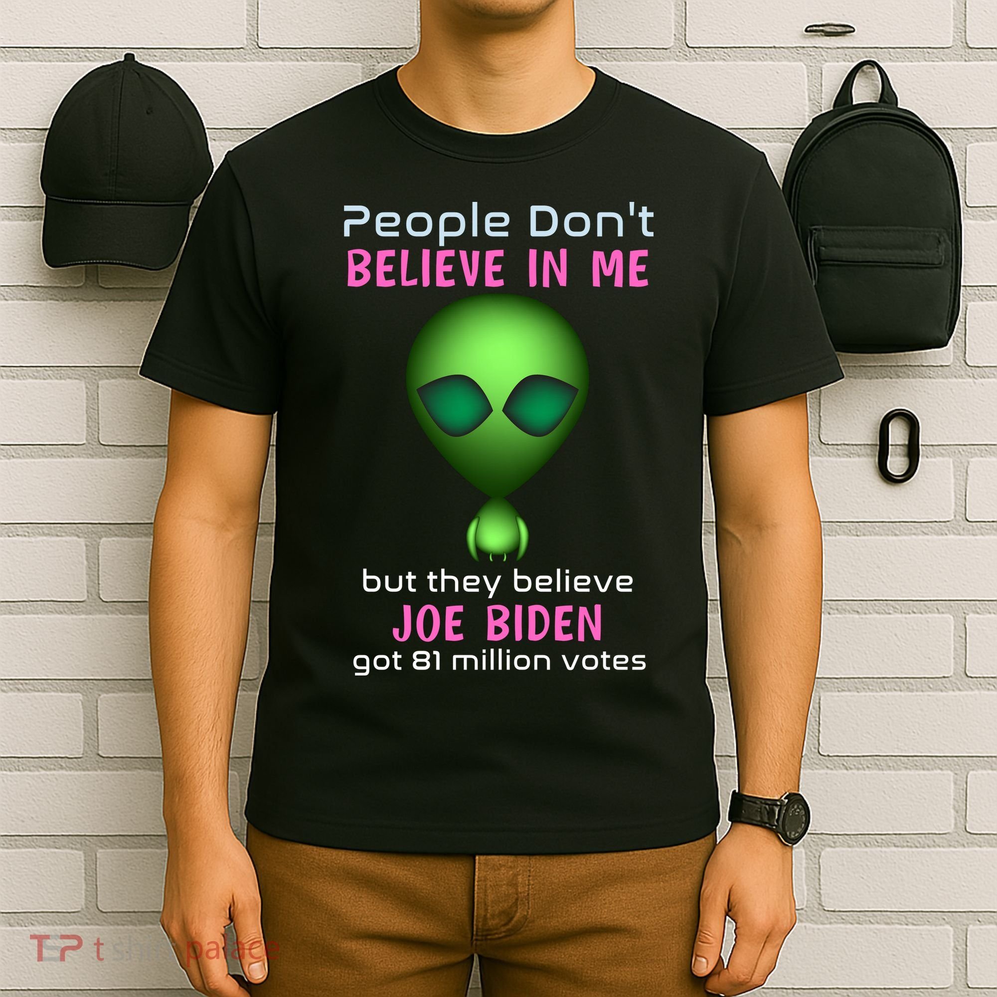 Funny Conservative Anti Biden Tooth Alien T-Shirt