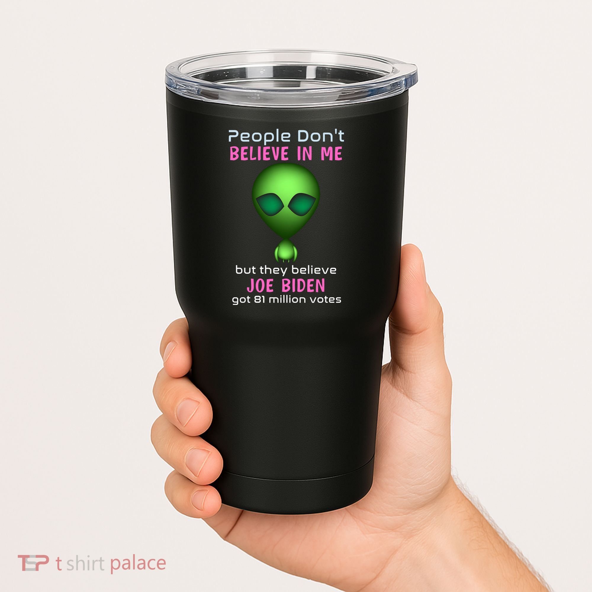 Funny Conservative Anti Biden Tooth Alien Tumbler
