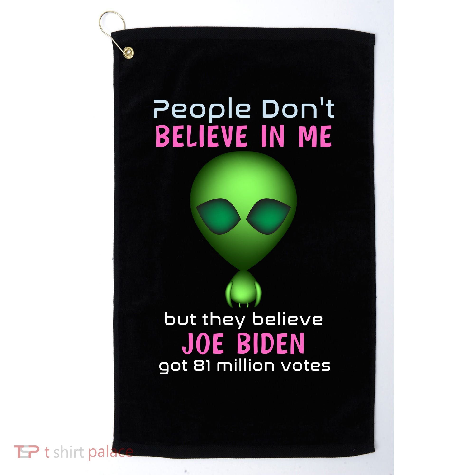 Funny Conservative Anti Biden Tooth Alien Golf Towel