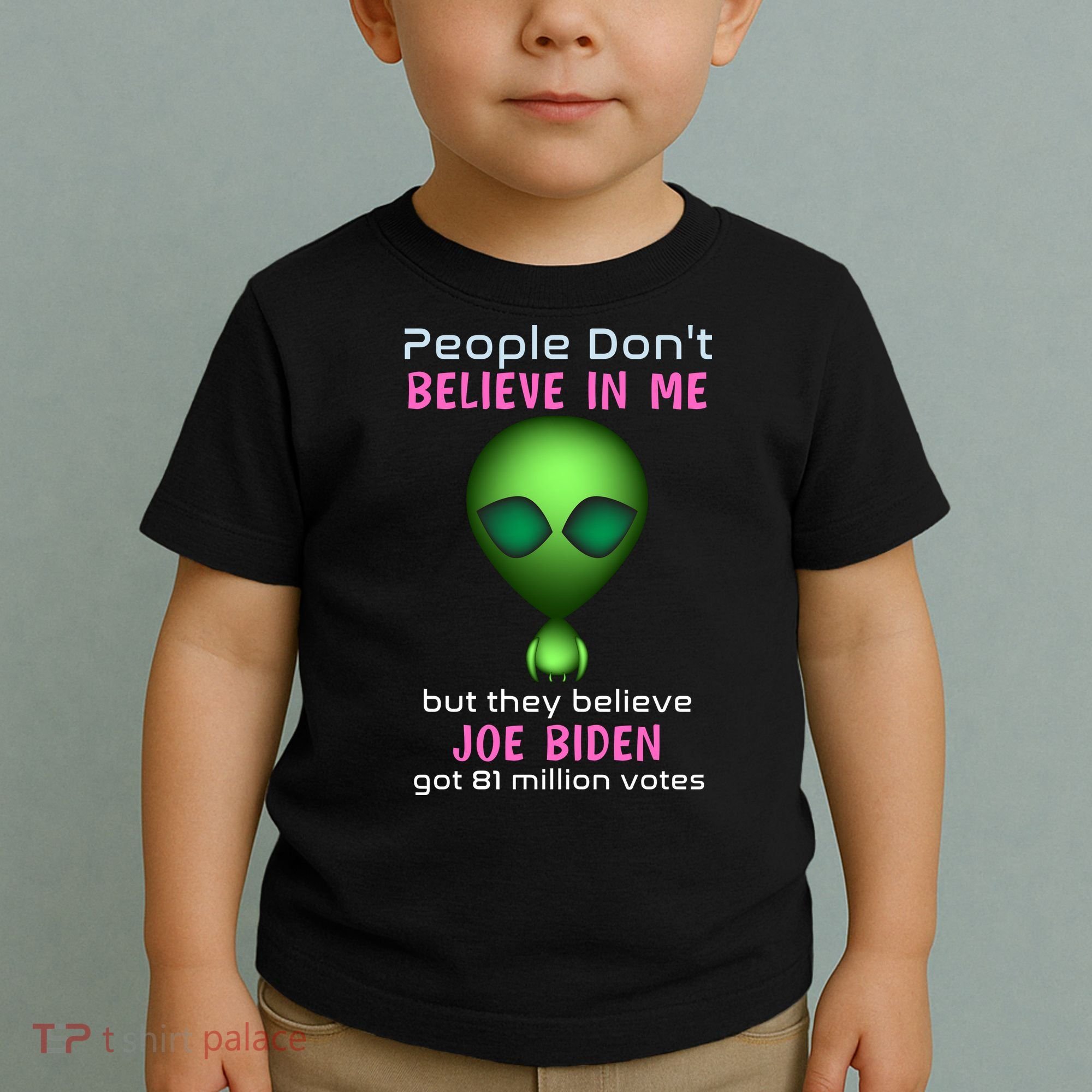 Funny Conservative Anti Biden Tooth Alien Toddler T-Shirt