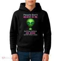 Funny Conservative Anti Biden Tooth Alien Kids Hoodie thumb 4