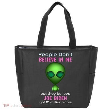 Funny Conservative Anti Biden Tooth Alien Tote Bag