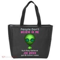 Funny Conservative Anti Biden Tooth Alien Tote Bag thumb 0