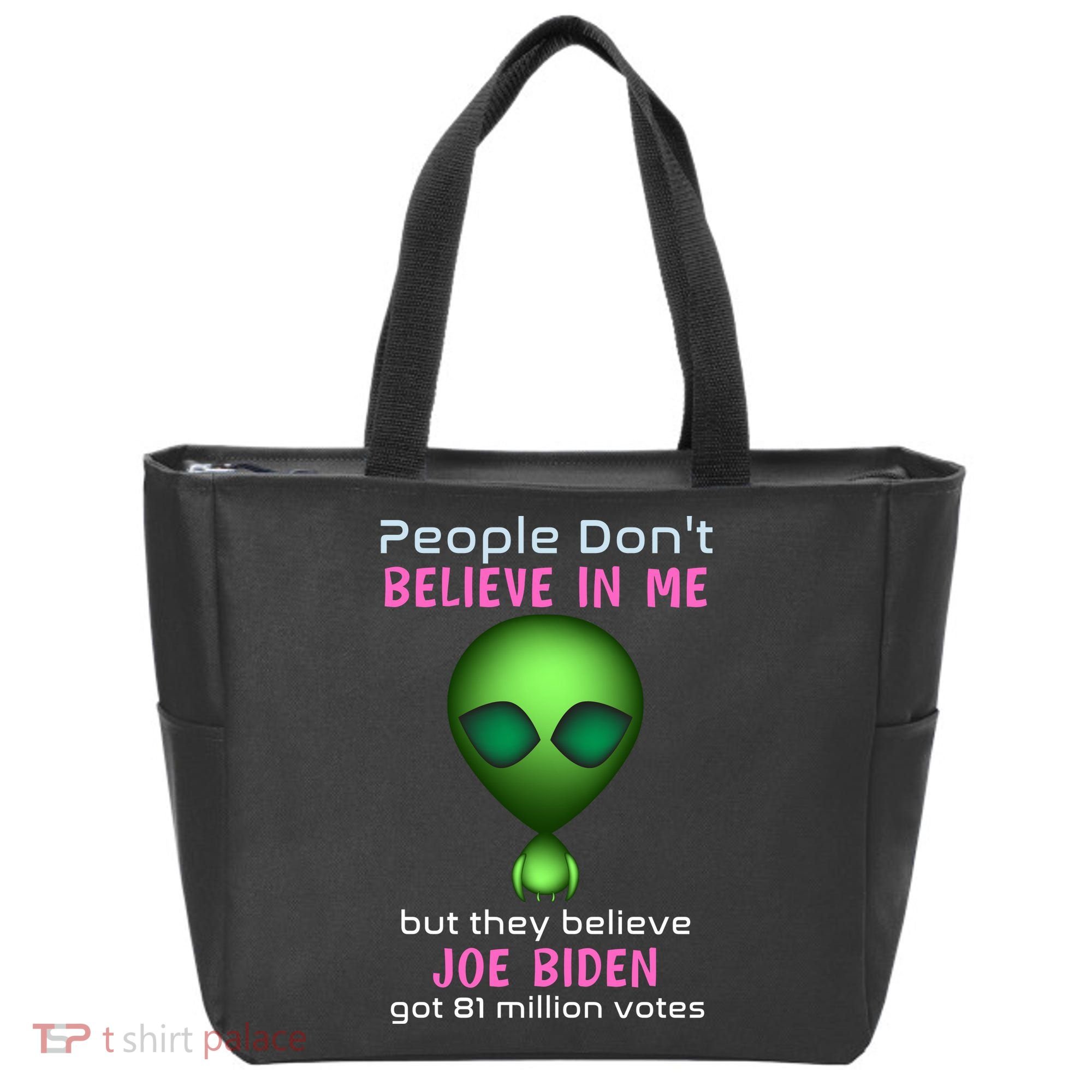 Funny Conservative Anti Biden Tooth Alien Tote Bag