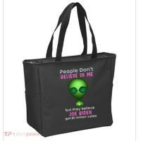 Funny Conservative Anti Biden Tooth Alien Tote Bag thumb 2