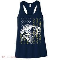 Fishing, Camouflage American Flag Fish, Bass Fish Fisherman Women's Tank Top thumb 0