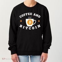 Funny Coffee And Bitcoin Funny Coffee And Crypto Funny Bitcoin Funny Coffee Women's Sweatshirt thumb 0