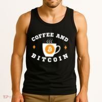 Funny Coffee And Bitcoin Funny Coffee And Crypto Funny Bitcoin Funny Coffee Tank Top thumb 3