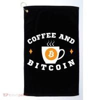 Funny Coffee And Bitcoin Funny Coffee And Crypto Funny Bitcoin Funny Coffee Golf Towel thumb 0