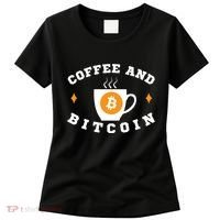 Funny Coffee And Bitcoin Funny Coffee And Crypto Funny Bitcoin Funny Coffee Women's T-Shirt thumb 0