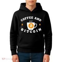 Funny Coffee And Bitcoin Funny Coffee And Crypto Funny Bitcoin Funny Coffee Kids Hoodie thumb 4