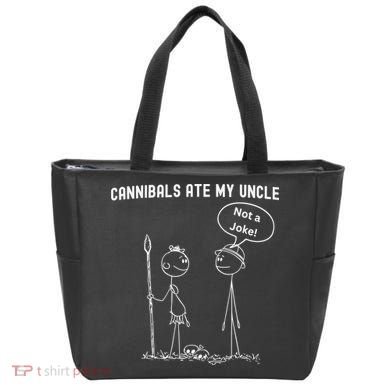 Funny Cannibals Ate My Uncle Political Tote Bag