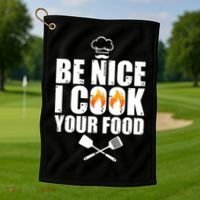 Funny Chef Art For Men Women Restaurant Cooking Food Lover Golf Towel thumb 1