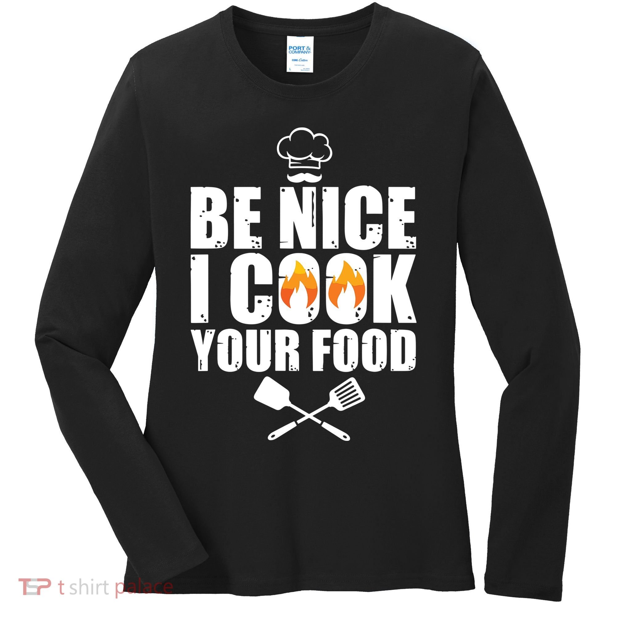 Funny Chef Art For Men Women Restaurant Cooking Food Lover Women's Long Sleeve Shirt