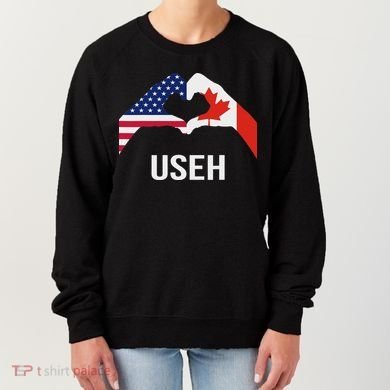 Funny Canada American Flag Us Eh Women's Sweatshirt