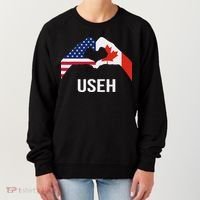 Funny Canada American Flag Us Eh Women's Sweatshirt thumb 0