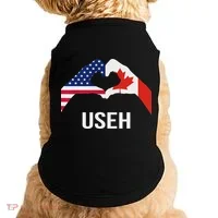Funny Canada American Flag Us Eh Doggie Tank thumb 0