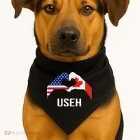 Funny Canada American Flag Us Eh USA-Made Doggie Bandana thumb 1