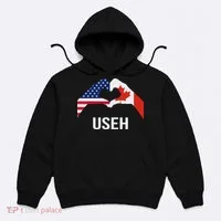 Funny Canada American Flag Us Eh Hoodie thumb 0