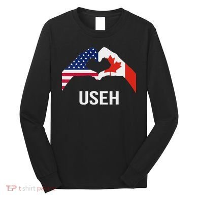Funny Canada American Flag Us Eh Long Sleeve Shirt